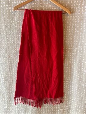 Classic Red Fringe Scarf - Stylish Everyday Wrap